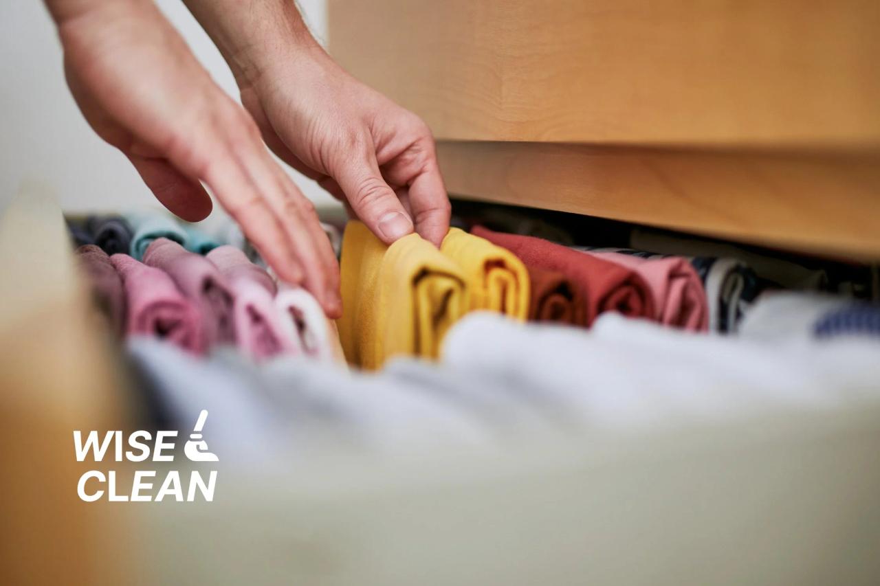 WiseClean – Neatly organised clothes folded in a drawer